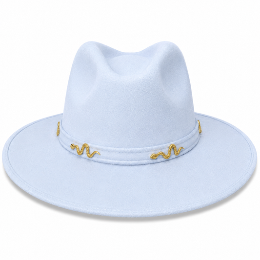 Vaquero azul baby serpe oro