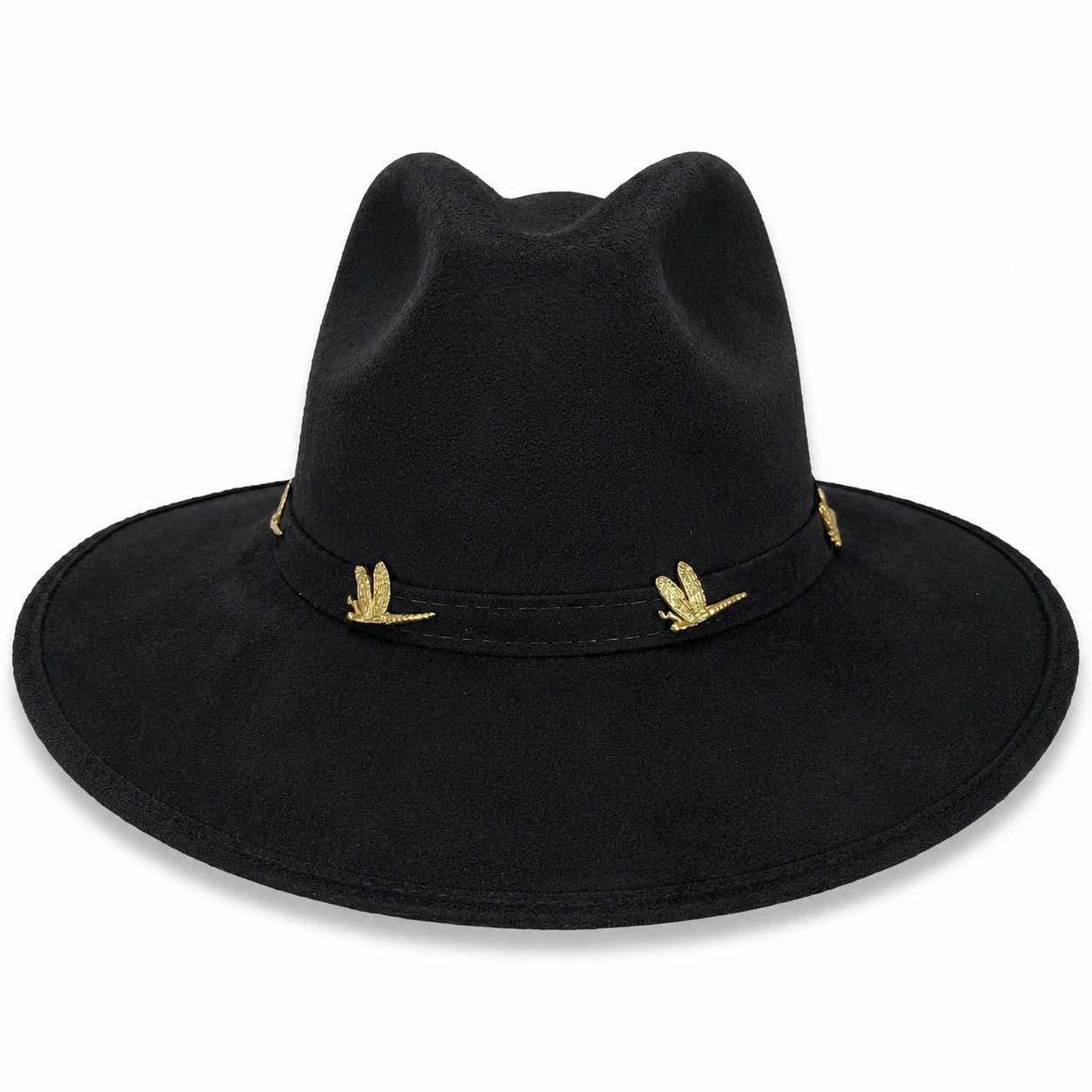 Vaquero negro libélulas oro