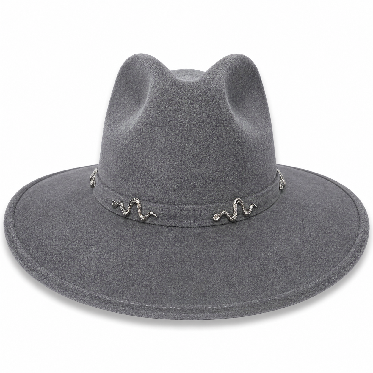 Vaquero gris oscuro serpe plata