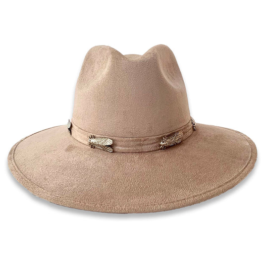 Vaquero beige moscas plata